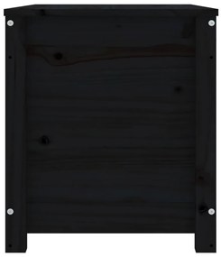 Κουτί Αποθήκευσης Μαύρο 80x40x45,5 εκ από Μασίφ Ξύλο Πεύκου - Μαύρο