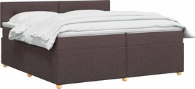 vidaXL Κρεβάτι box spring με στρώμα Σκούρο Καφέ 200 x 200 cm Ύφασμα