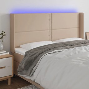 Κεφαλάρι Κρεβατιού LED Καπουτσίνο 163x16x118/128 εκ - Καφέ