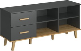 Μπουφές Pluton Ανθρακί-Χρυσό Δρυς 134.1x40x60.6cm