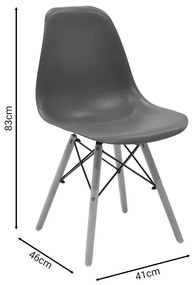 Καρέκλα Julita pakoworld PP καφέ-φυσικό πόδι 46x50x82εκ