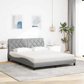 vidaXL Κρεβάτι με Στρώμα Αν. Πράσινο 160x200εκ Υφασμάτινο
