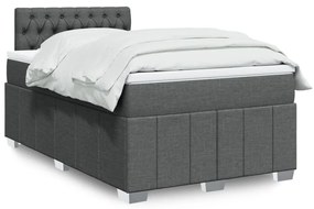 ΚΡΕΒΑΤΙ BOXSPRING ΜΕ ΣΤΡΩΜΑ ΣΚΟΥΡΟ ΓΚΡΙ 120X200 ΕΚ. ΥΦΑΣΜΑΤΙΝΟ 3287043