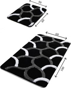 Acrylic Bathmat Set (2 Pieces) Elegant - Black Multicolor