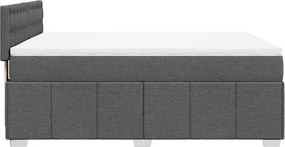 vidaXL Κρεβάτι Boxspring με Στρώμα Σκούρο Γκρι 140x200 εκ Υφασμάτινο