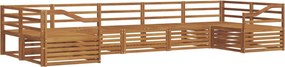 vidaXL Σειρά Καναπέ Εξωτερικού 7 pcs Φυσικό