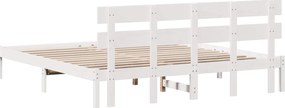 vidaXL Σκελετός Κρεβατιού Λευκό 200 x 200 cm Μασίφ ξύλο πεύκου