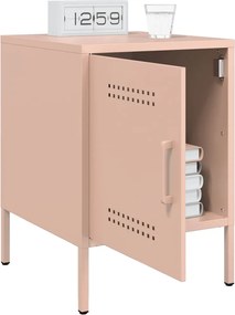 vidaXL Κομοδίνο Ροζ 36x39x50,5 εκ. από Χάλυβα