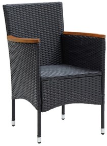 vidaXL Καρέκλες Τραπεζαρίας Κήπου 4 τεμ. Μαύρες από Συνθετικό Ρατάν