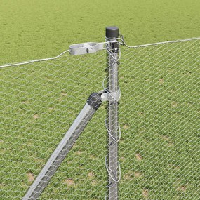 vidaXL Εξαγωνική Φράχτη με Στύλο 25 x 1,2 μ Γαλβανισμένος Χάλυβας