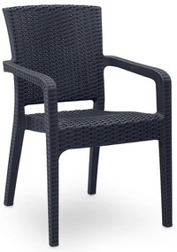 Πολυθρόνα πολυπροπυλενίου Clio Megapap recycled χρώμα ανθρακί 57x55x86εκ.