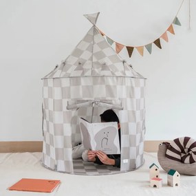 3Sprouts Σκηνή Παιχνιδιού από ανακυκλωμένο ύφασμα Checkerboard beige