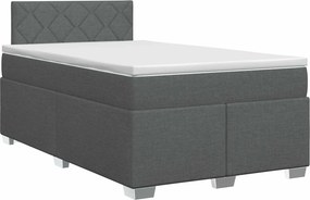 vidaXL Κρεβάτι box spring με στρώμα Σκούρο Γκρι 120 x 200 cm Ύφασμα