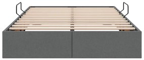 vidaXL Κρεβάτι Αποθήκης με στρώμα Σκούρο Γκρι 120 x 200 cm ύφασμα