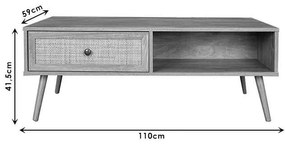 Τραπέζι σαλονιού Oslo pakoworld sonoma 110x59x41,5εκ