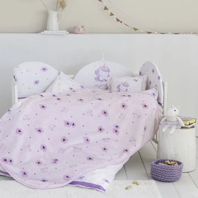 Κουβέρτα Βρεφική Βελουτέ Magical Unicorn Lila Nima Κούνιας 110x140cm Velvet,Polyester
