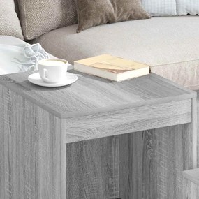 vidaXL Τραπεζάκια Ζιγκόν 3 τεμ. Γκρι Sonoma από Επεξεργασμένο Ξύλο
