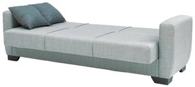 Καναπές Κρεβάτι New Dolce Fylliana Τριθέσιος Ύφασμα Ανοικτό Γκρί με Γκρί Μαξιλάρια 222x85x85εκ 222x85x85 εκ.