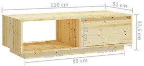 Τραπεζάκι Σαλονιού 110 x 50 x 33,5 εκ. από Μασίφ Ξύλο Ελάτης - Καφέ