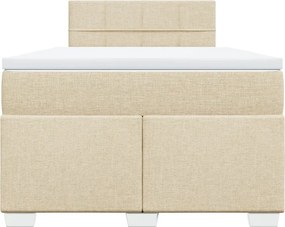 vidaXL Κρεβάτι Boxspring με Στρώμα Κρεμ 120x200 εκ. Υφασμάτινο
