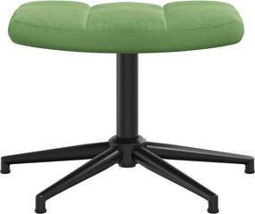 vidaXL Πολυθρόνα Relax Ανοιχτό Πράσινο Βελούδινη με Σκαμπό