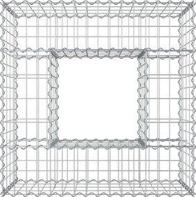 vidaXL Ανασηκωμένο κρεβάτι gabion Ασημί