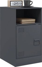 vidaXL Κομοδίνα 2 τεμ. Ανθρακί 34,5x39x62 εκ. από Χάλυβα