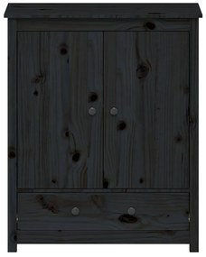 vidaXL Ντουλάπι Μαύρη 83 x 41,5 x 100 εκ. από Μασίφ Ξύλο Πεύκου