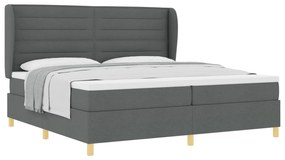 vidaXL Κρεβάτι Box Spring με Στρώμα Σκοτεινό Γκρι 200x200 εκ. Υφασμάτινο
