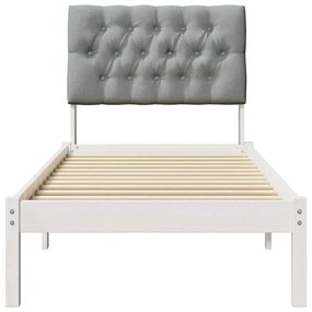 vidaXL Σκελετός Κρεβατιού με Επενδεδυμένο Κεφαλάρι Λευκό 80 x 200 cm
