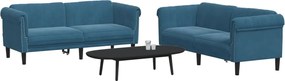 vidaXL Σετ Σαλονιού 2 Τεμαχίων Μπλε από Βελούδο