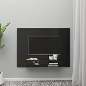 vidaXL Έπιπλο Τηλεόρασης Τοίχου Μαύρο 135 x 23,5 x 90 εκ. Μοριοσανίδα
