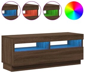 vidaXL Έπιπλο Τηλεόρασης με LED Καφέ Δρυς 100x35x40 εκ.