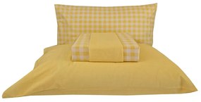 Σεντόνια Carla (Σετ 3τμχ) Yellow Astron Μονό 175x260cm 100% Βαμβάκι