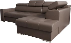 Γωνιακός καναπές April Eco LTHR-Kafe-Δεξιά - 265.00Χ185.00Χ95.00cm