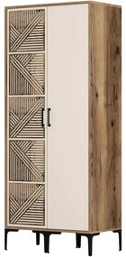 Ντουλάπα Δίφυλλη Kumsal 845HCT5426 80x47,5x201,4cm Walnut-Cream Δίφυλλη