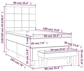 ΚΡΕΒΑΤΙ BOXSPRING ΜΕ ΣΤΡΩΜΑ ΣΚΟΥΡΟ ΚΑΦΕ 90X190 ΕΚ. ΥΦΑΣΜΑΤΙΝΟ 3136560