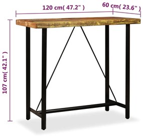 Τραπέζι Μπαρ 120 x 60 x 107 εκ. από Μασίφ Ανακυκλωμένο Ξύλο - Καφέ