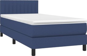 vidaXL Κρεβάτι Boxspring με Στρώμα &amp; LED Μπλε 100x200 εκ. Υφασμάτινο