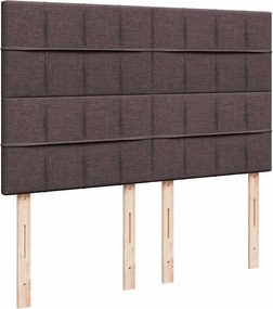 vidaXL Κρεβάτι Boxspring με Στρώμα Σκούρο Καφέ 140x200 εκ Υφασμάτινο