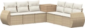 vidaXL Σετ Καναπέ 7 τμχ. Μπεζ και Κρέμ 243 x 243 x 85 εκ