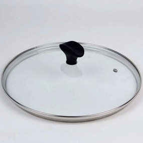 Καπάκι Μαγειρικών Σκευών 9465128003B201 Φ28cm Γυάλινο Black-Clear Glass