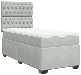 ΚΡΕΒΑΤΙ BOXSPRING ΜΕ ΣΤΡΩΜΑ ΑΝΟΙΧΤΟ ΓΚΡΙ 90X190 ΕΚ. ΒΕΛΟΥΔΙΝΟ 3290792