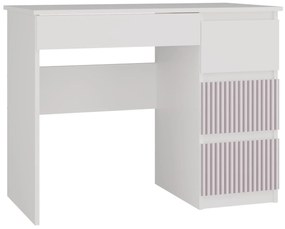 Τραπέζι γραφείου Mandeville E104, Με συρτάρια, 76x98x51cm, 34 kg, Άσπρο, Τριανταφυλλί | Epipla1.gr