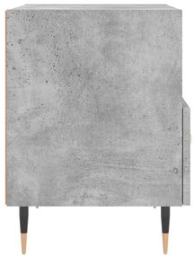 Κομοδίνο Γκρι Σκυροδ. 40 x 35 x 47,5 εκ. από Επεξεργασμένο Ξύλο - Γκρι