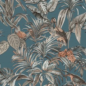 DUTCH WALLCOVERINGS Ταπετσαρία Τοίχου Bird-of-Paradise Μπλε - Μπλε