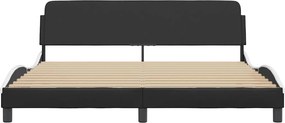 vidaXL Πλαίσιο Κρεβατιού Dover Μαύρο/Λευκό 180x200εκ.Συνθ. Δέρμα