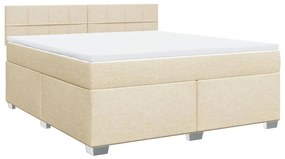 vidaXL Κρεβάτι Boxspring με Στρώμα Κρεμ 180x200 εκ. Υφασμάτινο