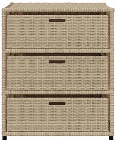 vidaXL Ντουλάπι Αποθήκευσης Κήπου Beige 55x59x69 εκ. Συνθετικό Ρατάν
