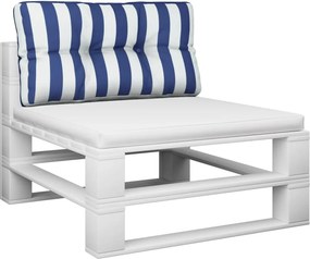 vidaXL Μαξιλάρι Παλέτας Μπλε &amp; Λευκό Ριγέ 80 x 40 x 12 εκ. Υφασμάτινο